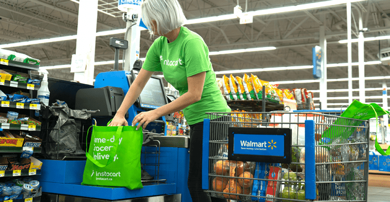 Walmart se asocia con Instacart para competir en el ramo de entregas de alimentos el mismo día