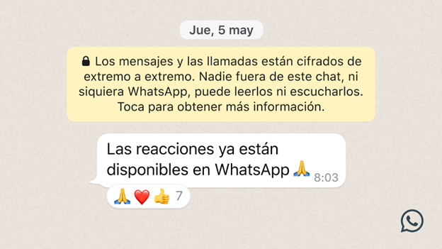 Reacciones y envío de archivos más grandes llegan a WhatsApp
