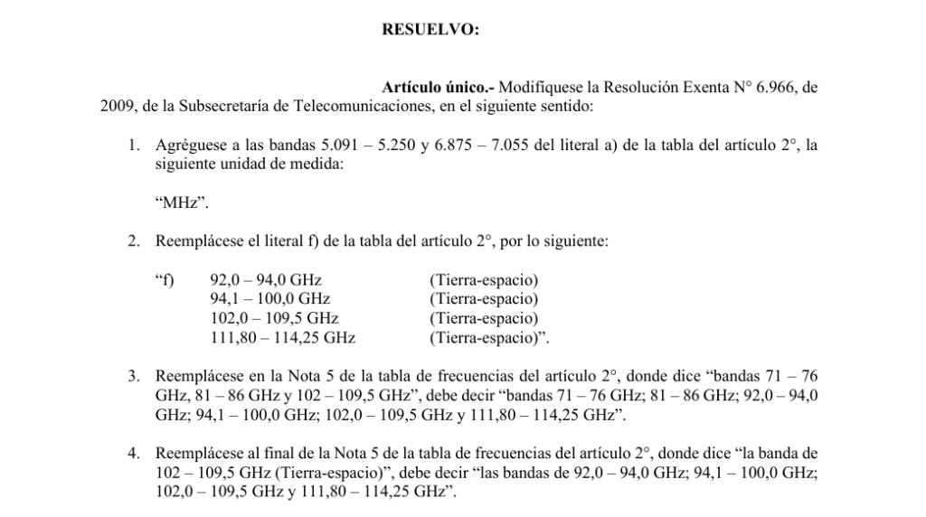 Subtel incorpora bandas W y V al servicio fijo por satélite de Chile 1 image 2